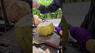 King coconut fruit cutting skills. #satisfying #coconut #shorts #fruit #viralvideo