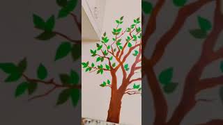 #shorts #wall Art #tree drawing on wall #full tutorial on my channel.