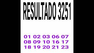 RESULTADO DA LOTOFACIL 3251