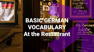 Basic German Vocabulary - What Are Words for in a Restaurant in German?