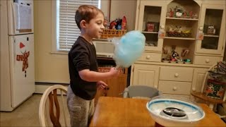 Little Gavin Baby 1st Time Making Cotton Candy! (Recorded 12/30/2020)