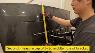 How to mark tv mount place on wall | How measure tv bracket's height when mounting tv to wall pillar