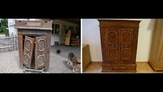 Restaurierung Schrank 1804, Restauration farmhouse closet 1804