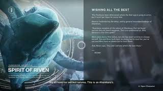 Destiny 2:Season of the Wish:Wishing All the Best: Speak to Riven (Week 6)