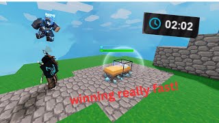 Winning 5v5 (not ranked) really fast #roblox #robloxbedwars