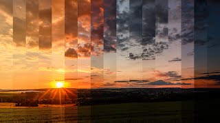 Cloud layers crossing in different directions at sunset, Czechia - Time lapse [8K]