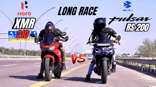 hero Karizma xmr 210 vs bajaj pulsar rs 200 bs7  | DRAG RACE | shocking results 😱