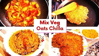 MIX VEG OATS CHILLA + CHUTNEY| WINTER SPECIAL & WEIGHTLOSS RECIPE|Oats breakfast recipe|Oats nasta