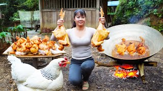 Harvest Chickens Goes To Market Sell - Cooking Fried whole chicken like KFC | Tiểu Vân Daily Life