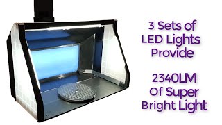 Airbrush Spray Booth | Extra Large | Adjustable LED Lights & Double Fans | 9m³ p/m (2023)