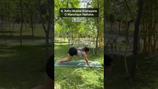 Suryanamaskar steps with breathing.