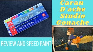 Caran D'Ache Studio Gouache Review and speed paint