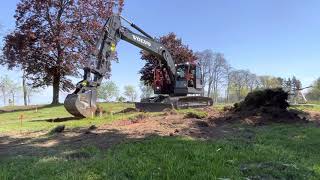 Volvo ecr235e starting basement excavation