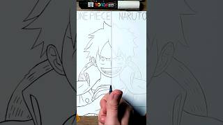 Drawing Luffy 🍗🍖 | ONE PIECE vs NARUTO 🎨🖌️ Part 1 #shorts #luffy #onepiece