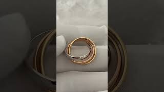 Custom Made Cartier Trinity Classic Ring 18K Real Gold For Women