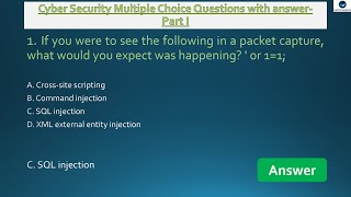 Multiple Choice Questions (MCQ) with answer on Cyber security (Pass CEH Certification). Part I