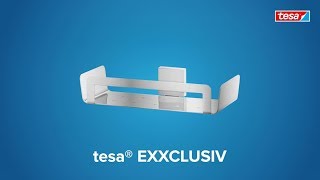 How to apply the stainless-steel style, angular tesa® Exxclusiv shower basket