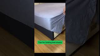 Tips for folding bed sheets #shorts #folding #bedsheets #lifetips #tryit #amazing #diy #incredible