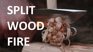 Single Log Split Wood Fire   Camping Hack