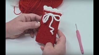 Saculetul lui Mos Craciun crosetat, ornament Craciun | Tutorial crosetat incepatori