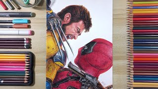 Drawing Deadpool vs Wolverine | Fame Art