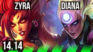 ZYRA vs DIANA (JGL) | 4/1/8, 67% winrate | EUW Grandmaster | 14.14