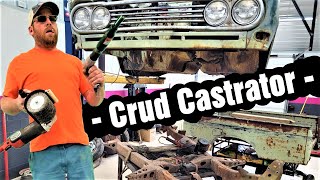 #17 Castrating CRUD and  Rust no BITS left behind!! 😬 Datsun 520 Pickup Truck Restoration.