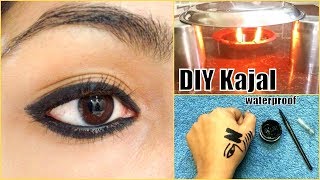 How to make Natural and Waterproof KAJAL and EYELINER at home | DIY KAJAL