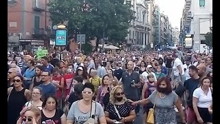 Napoli, Manifestazione contro il Green-Pass 24/07/2021