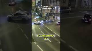 🚕⚠️🚓 Taksówkarz prawie staranował radiowóz policji 🎥