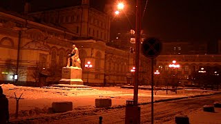 Киев. Вечерние огни города. Winter evening. Kiev -  music Sergey Grischuk