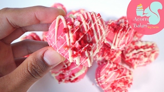 STRAWBERRIES & CREAM HEART MACARONS | Recipe | Acorn Bakes