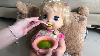 Feeding Baby Alive Real Surprise Baby Jemima Green Veggies 🧸 Baby Alive Feeding & Changing Video