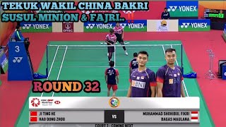 TEKUK WAKIL CHINA BAKRI SUSUL MINION & FAJRI ‼️🇲🇨 Bagas/Fikri 🆚 🇨🇳 He/Zhou || INDIA OPEN 2023