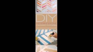 DIY Herringbone Canvas Art