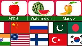 |Apple| and |Watermelon| and |Mango| name in different countries