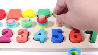 Sendida Kids Wood Sorting Puzzles Toys Shape Sorter Number and Math Stacking Blocks Toddlers Reviews