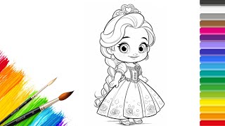 How to Draw Elsa from the movie Frozen for Kids! Easy Disney Drawings & Art