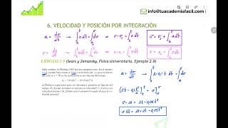 V10 FÍSICA I  T2.6 Velocidad y posición por integración - GRADO INGENIERÍA INDUSTRIAL UNED