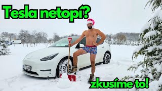 Tesla Y vytápění v mrazu test - umrznu? 🇨🇿