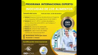 Programa Internacional Experto en Inocuidad Alimentaria - ISO 22000 | FSSC 22000 v6