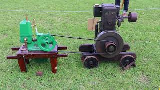 Lister Water Pump driven by a Lister D stationary engine at the Weald and Downland Museum