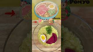 Ponyo Ramen vs Ponyo Sandwich! #shorts #ponyo #japan #cooking #anime