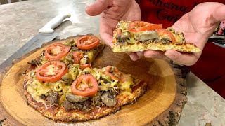 Keto Friendly low Carb Cauliflower Pizza That Will Not Fall Apart