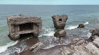 Latvia Jurmalciems and Liepaja's battery fortification. 4K Drone videos