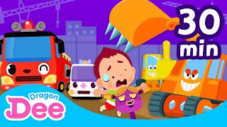 Transportation Songs Compilation 🚒🚗| Learn Vehicles | Cars Nursery Rhyme | Dragon Dee Songs for Kids