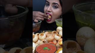 ASMR eating lots of pani puri and egg baji samosa chilli bajii chutney