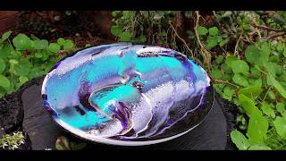 #22. Resin Pour and Swipe - Teal, Purple and Gold