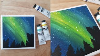 아크릴물감으로 오로라 하늘그리기 aurora acrylic painting tutorial