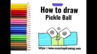 How to draw Pickle Ball step by step | #pickleball #pickle  #easystepdrawing